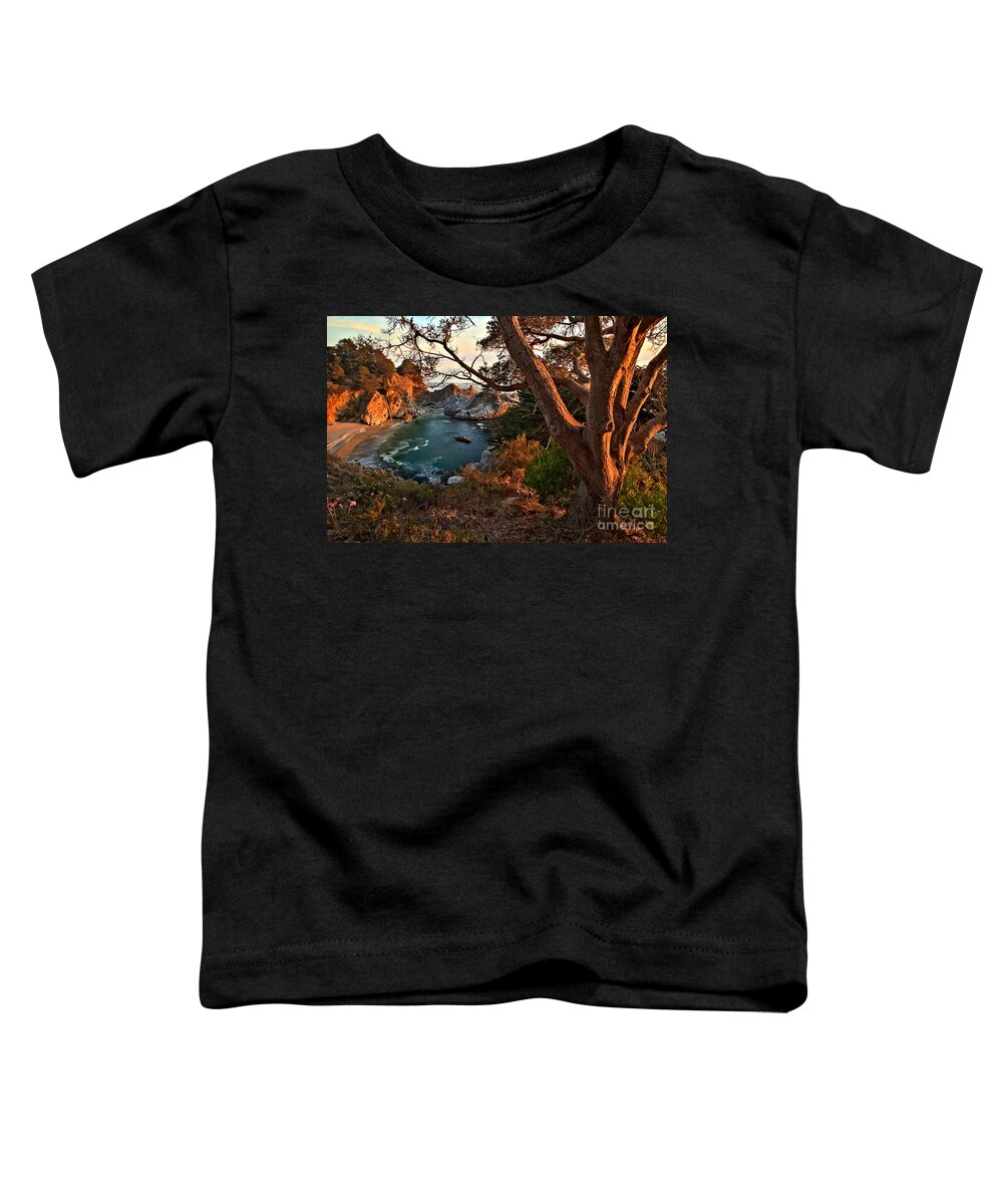 Mcway Falls Toddler T-Shirt featuring the photograph Sunset At McWay Falls by Adam Jewell