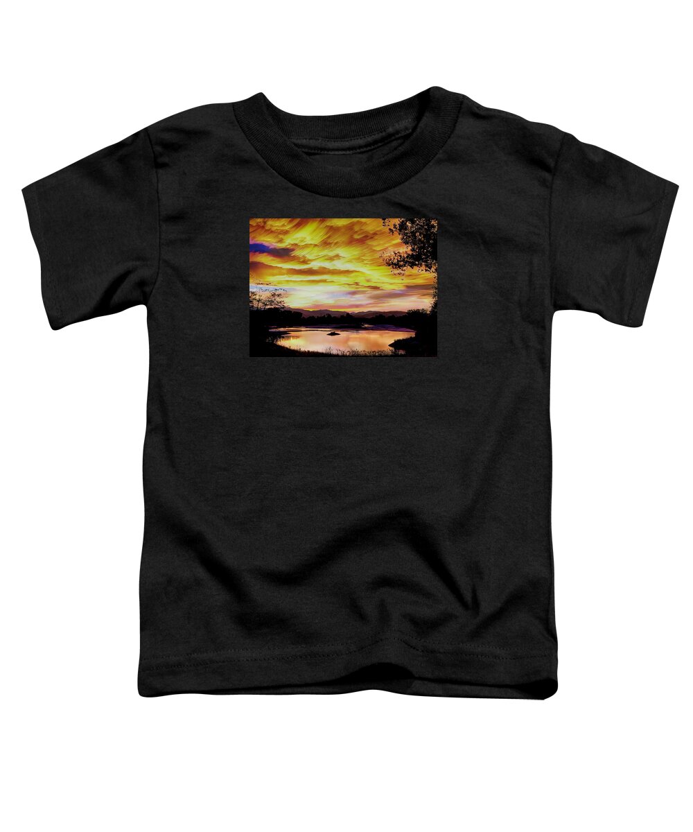 Sunsets Toddler T-Shirt featuring the photograph Sunset Over a Country Pond by James BO Insogna