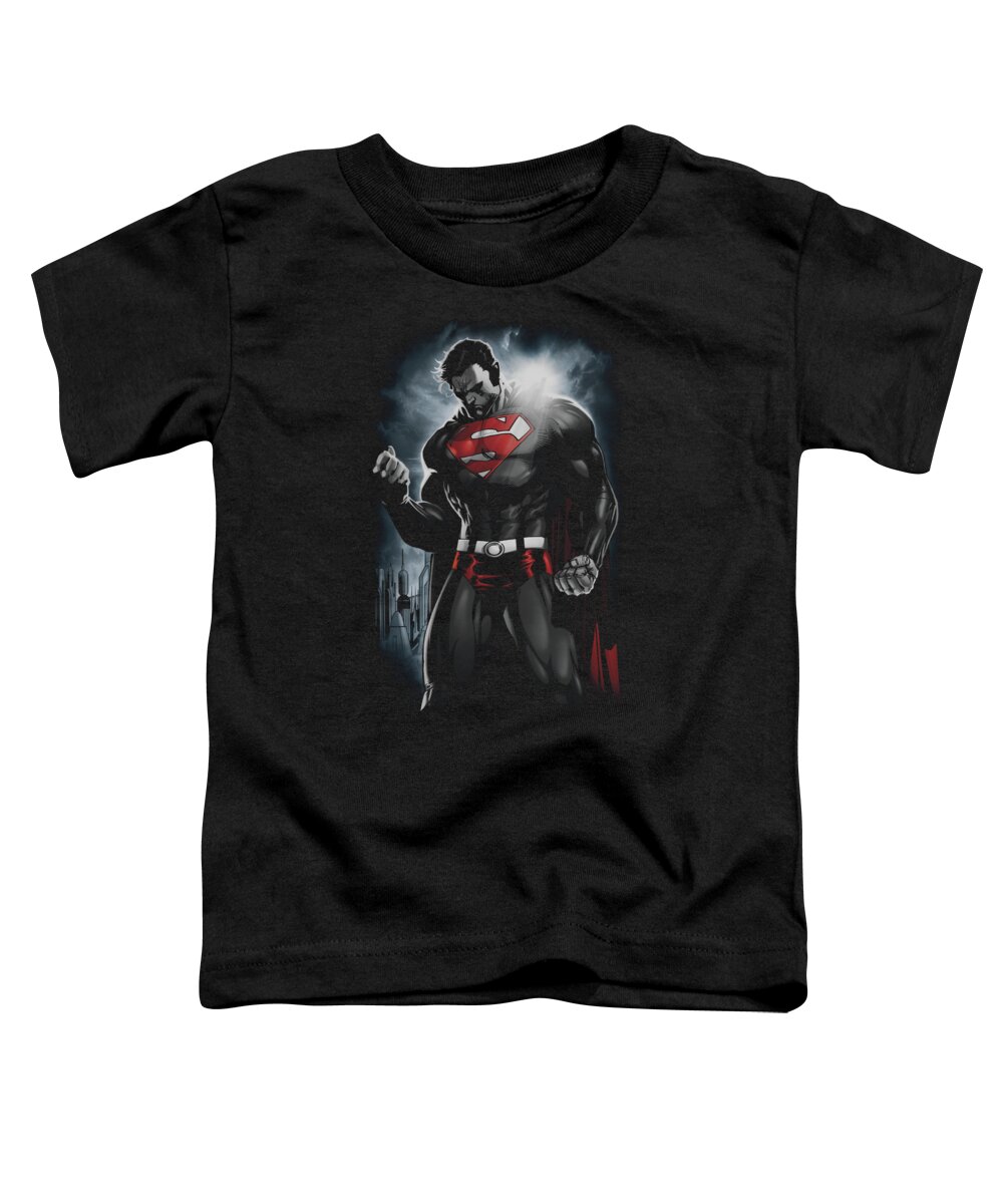 Superman Toddler T-Shirt featuring the digital art Superman - Light Of The Sun by Brand A