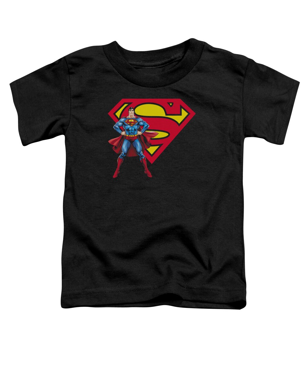  Toddler T-Shirt featuring the digital art Superman - Superman And Logo by Brand A