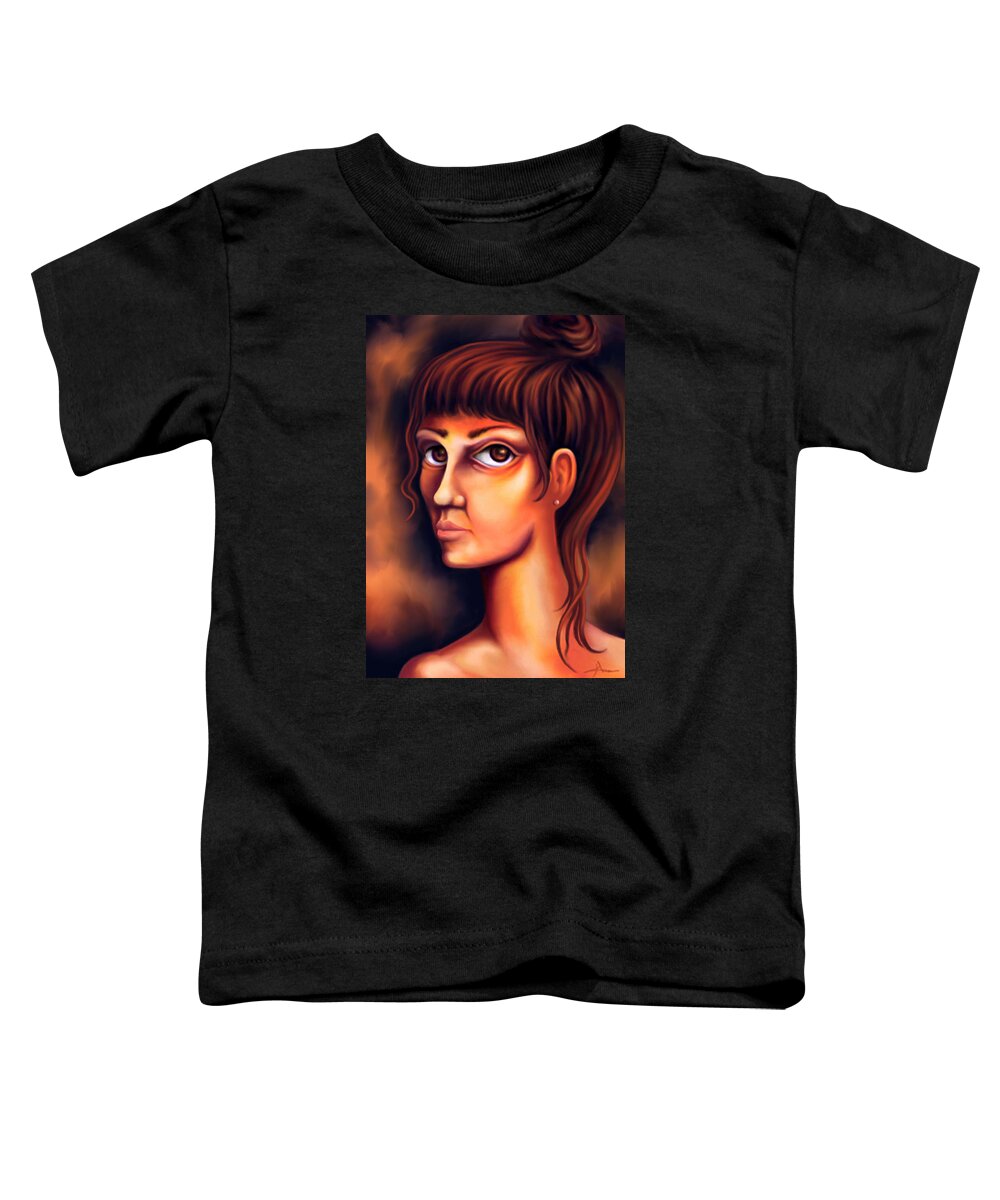 Portrait Toddler T-Shirt featuring the painting Susan by Hans Neuhart