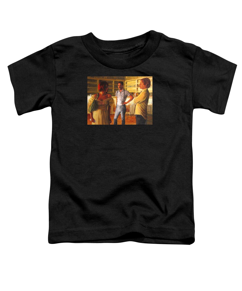 Bar Toddler T-Shirt featuring the painting Swans' Focus by Connie Schaertl