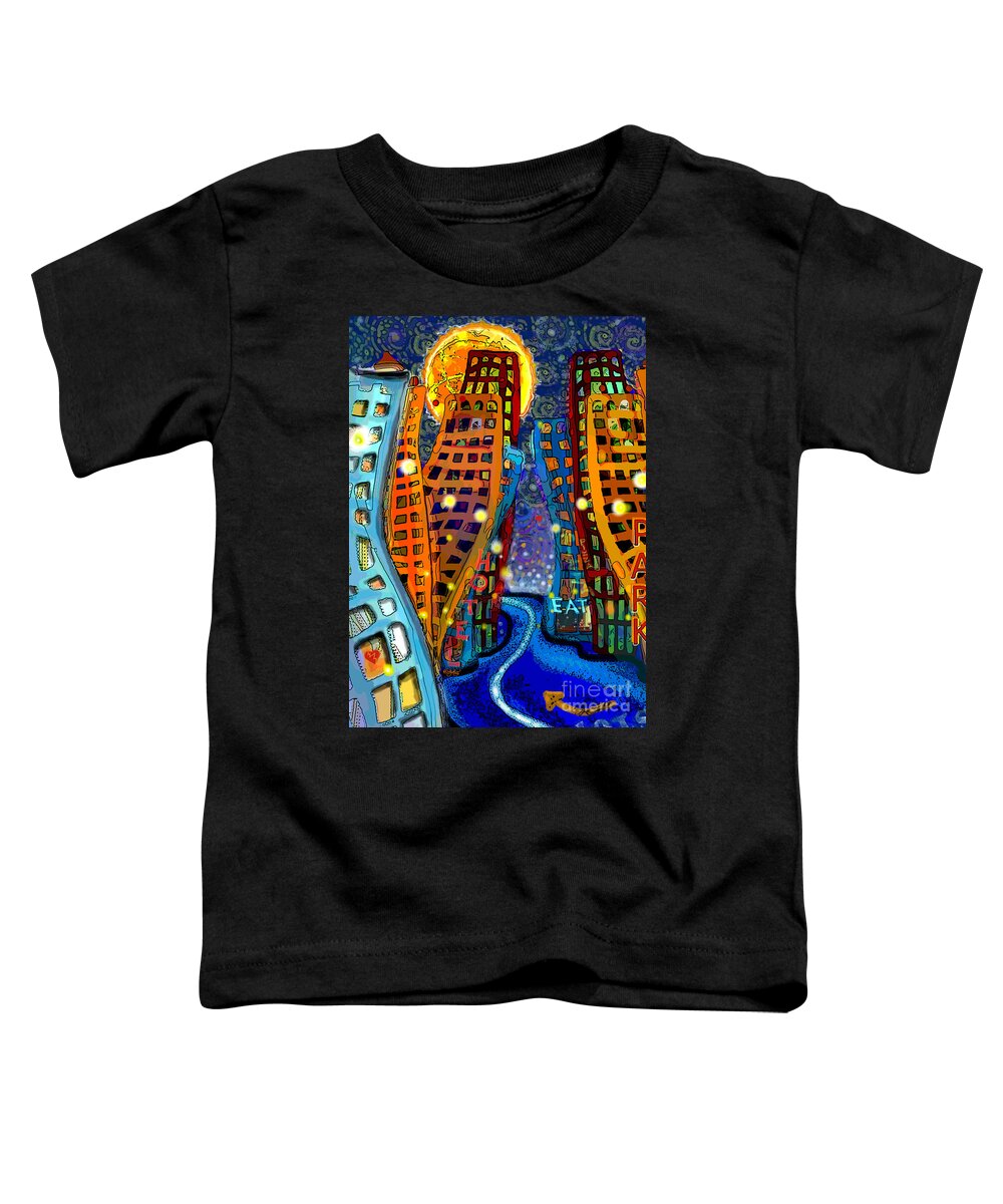 Swing Toddler T-Shirt featuring the digital art Swing City by Carol Jacobs