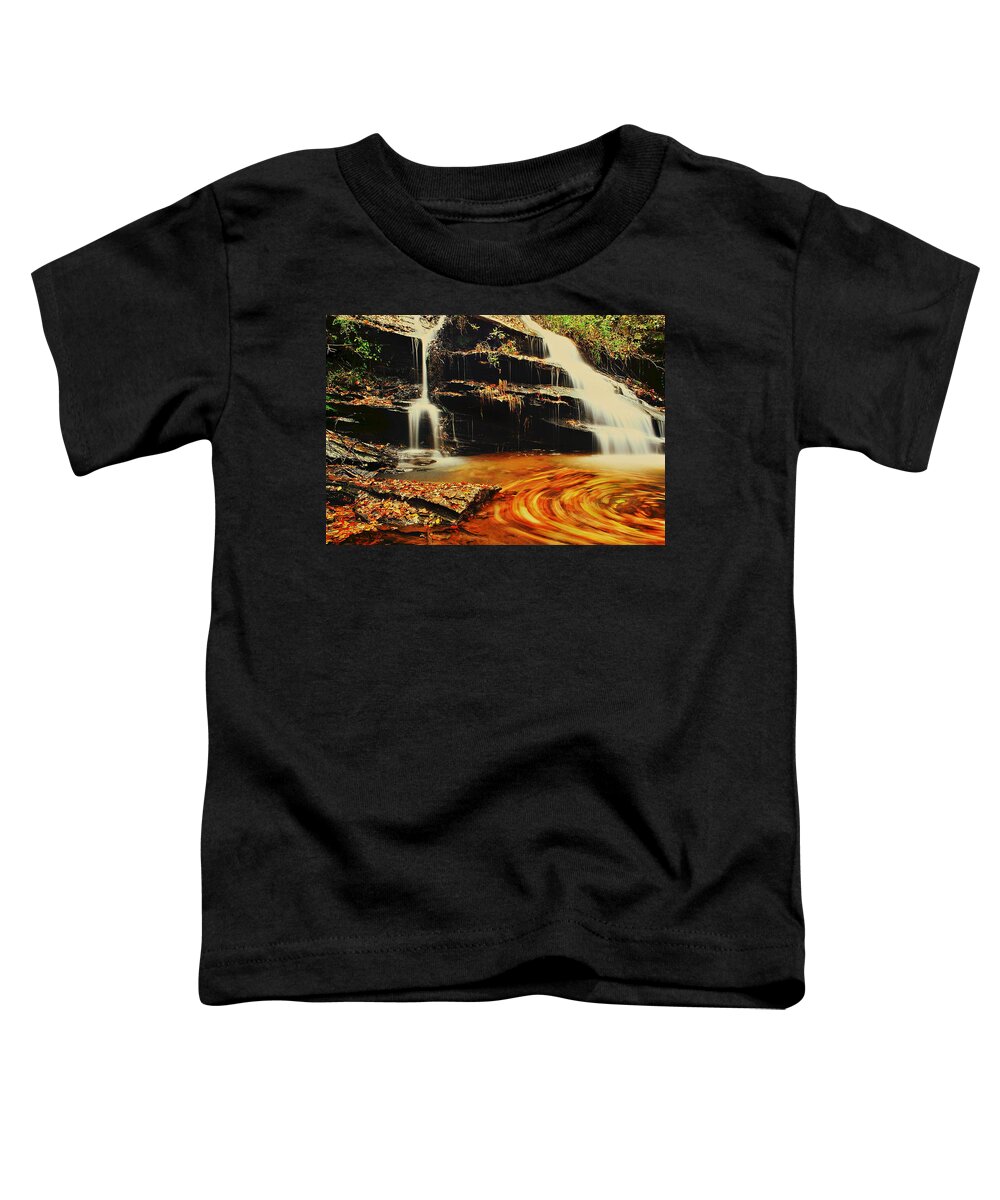 Fine Art Toddler T-Shirt featuring the photograph Swirling Leaves by Rodney Lee Williams