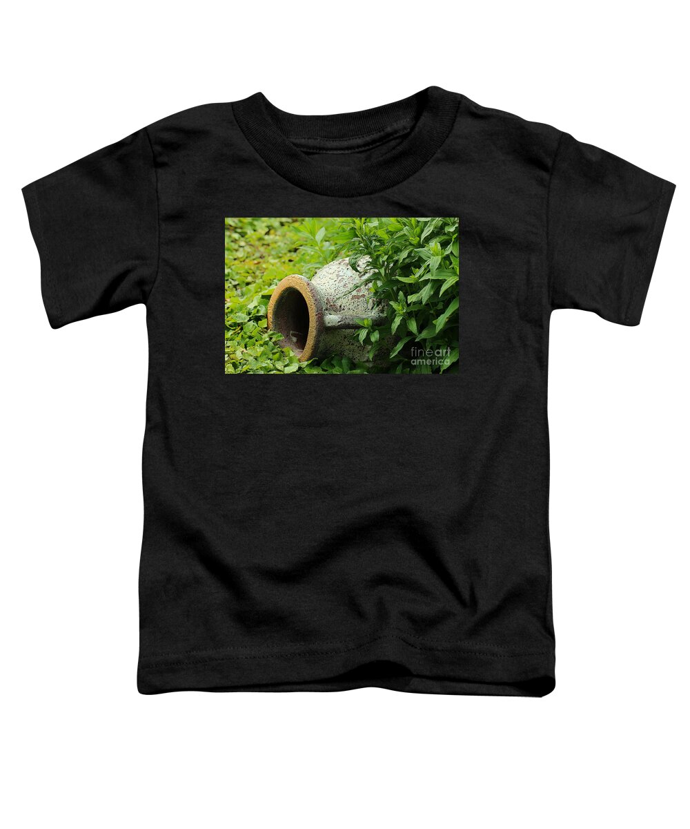 Nature Toddler T-Shirt featuring the photograph Terracotta vase in the green by Amanda Mohler