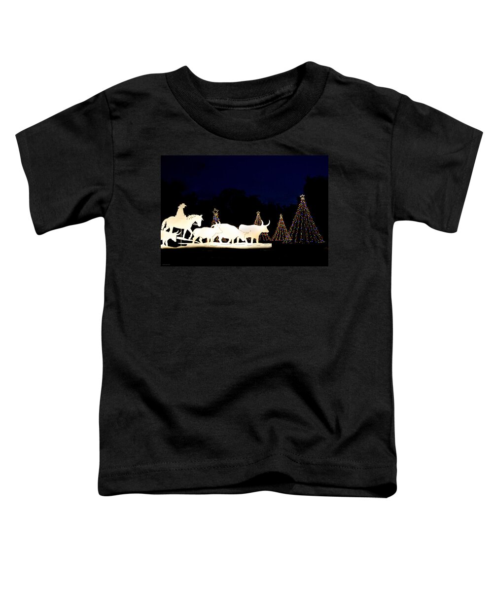 Texas Toddler T-Shirt featuring the photograph Texas Cowboy Christmas by Debbie Karnes