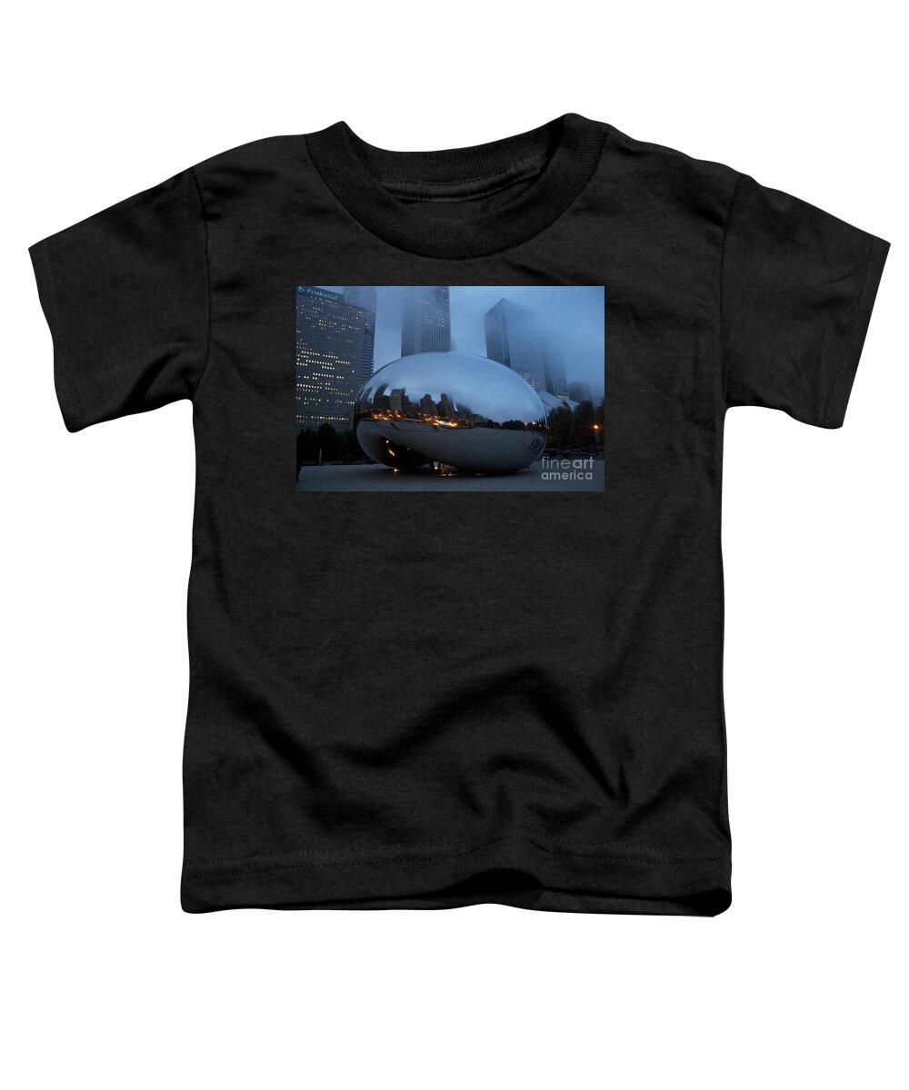 Chicago Toddler T-Shirt featuring the photograph The Bean and Fog by Crystal Nederman