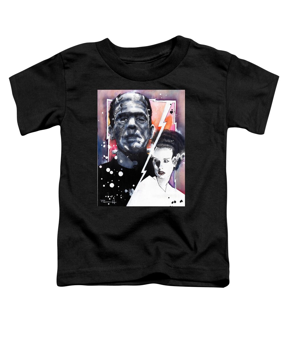 The Bride Of Frankenstein Toddler T-Shirt featuring the painting The Bride of Frankenstein by Sean Parnell