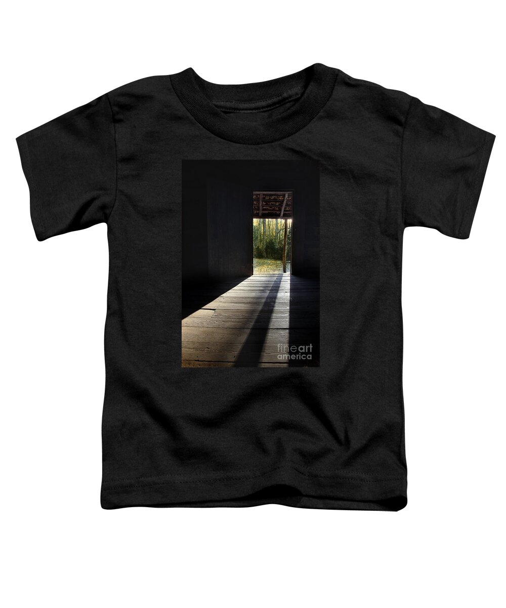 Vintage Cabin Toddler T-Shirt featuring the photograph Who Left The Door Open by Michael Eingle