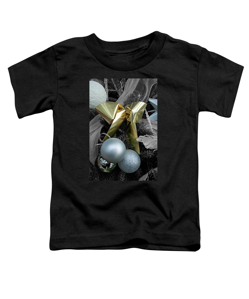 Christmas Toddler T-Shirt featuring the photograph The color of ornaments by Michael Porchik