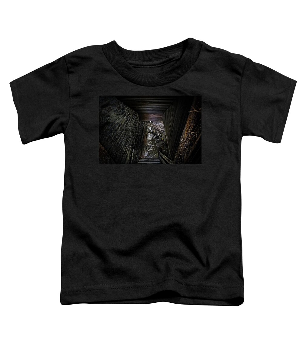 Basement Toddler T-Shirt featuring the photograph The Descent by Brett Engle