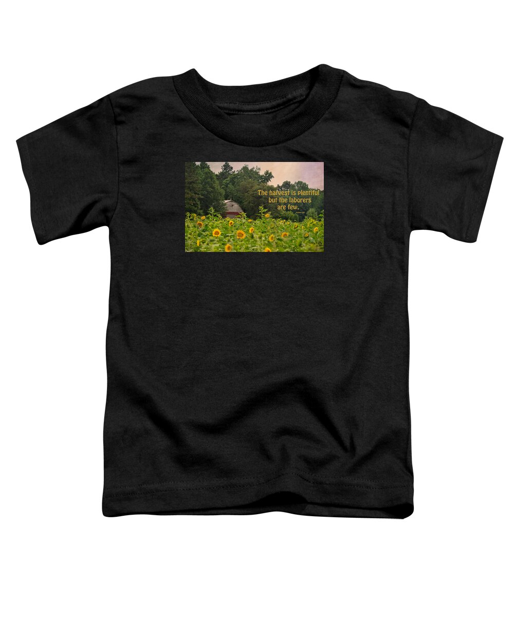 Sunflower Field Toddler T-Shirt featuring the photograph The Harvest Is Plentiful by Sandi OReilly