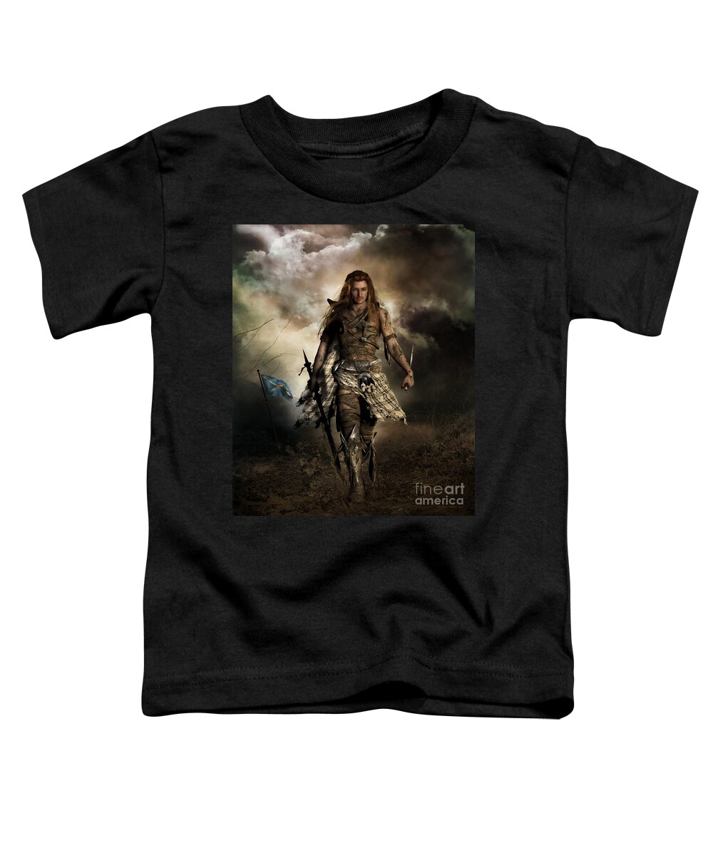 The Highlander Toddler T-Shirt featuring the digital art The Highlander by Shanina Conway