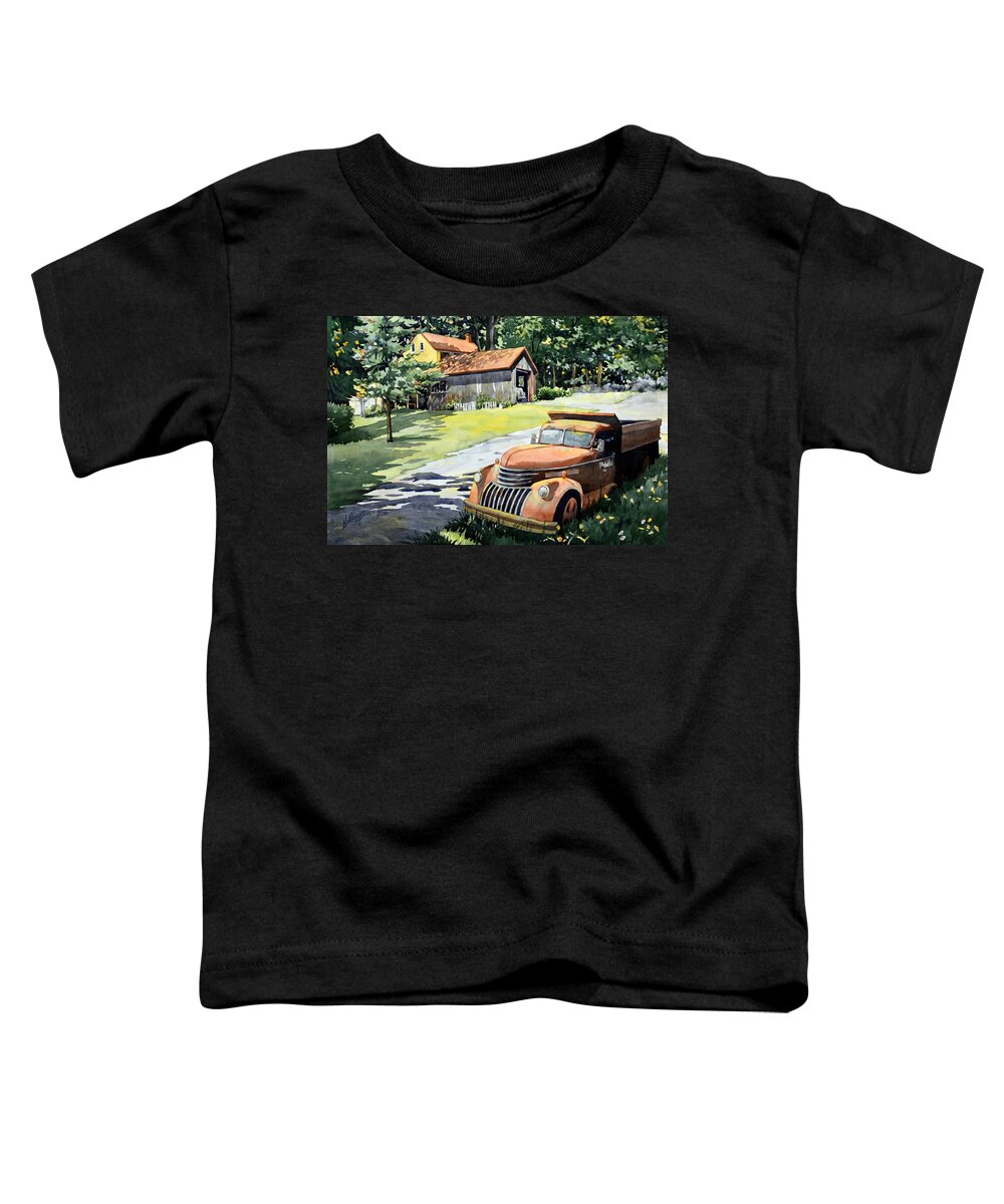 Watercolor Toddler T-Shirt featuring the painting The Lost Ones by Mick Williams