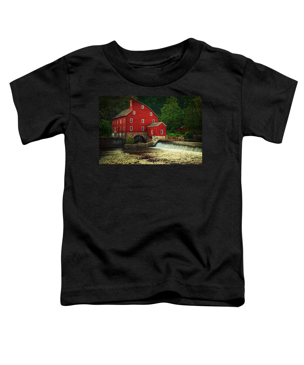 Clinton Toddler T-Shirt featuring the photograph The Old Red Mill by Debra Fedchin