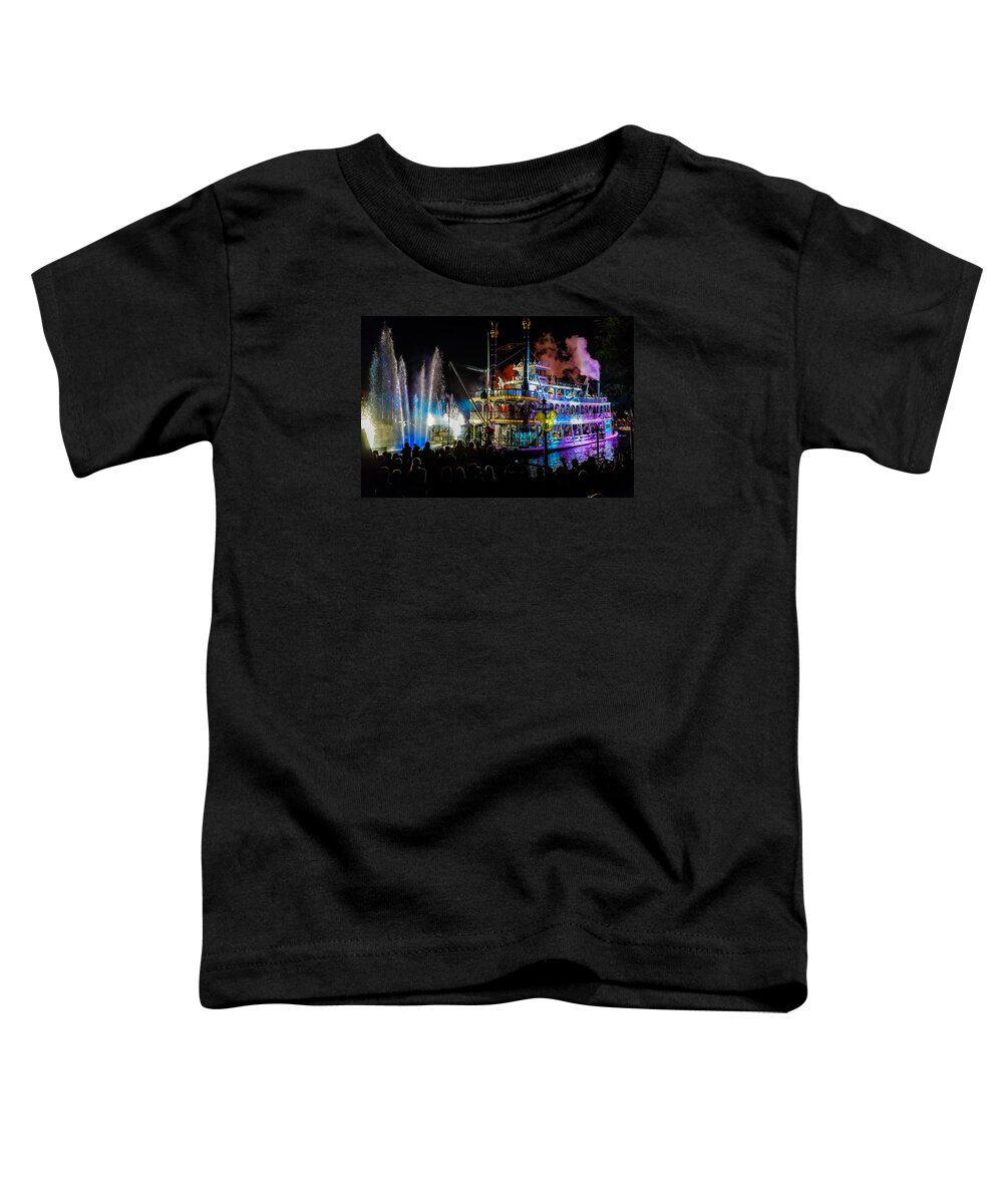 Steamboat Toddler T-Shirt featuring the photograph The Mark Twain Disneyland Steamboat by Scott Campbell