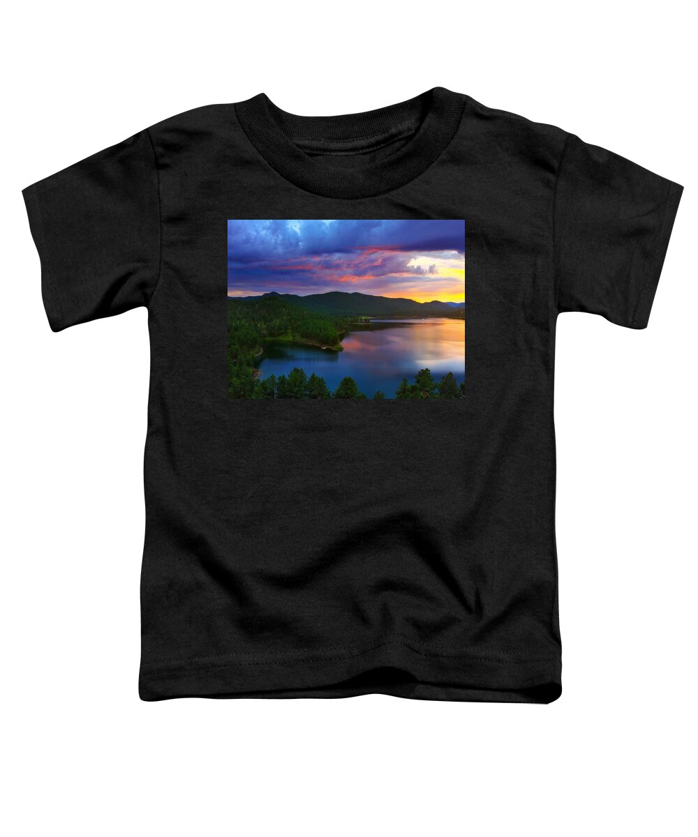 Pactola Lake Toddler T-Shirt featuring the photograph The Vibrant Storm by Kadek Susanto