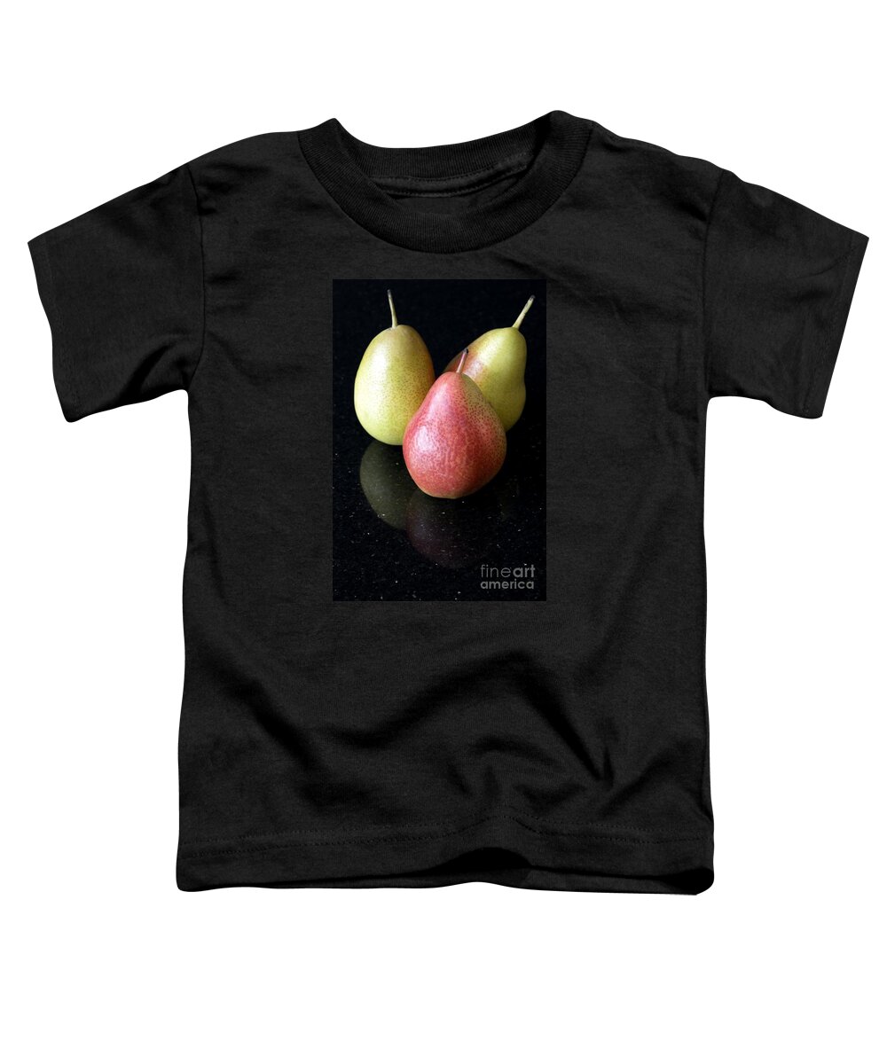 Three Toddler T-Shirt featuring the photograph Three Pears - Still Life by Wendy Wilton