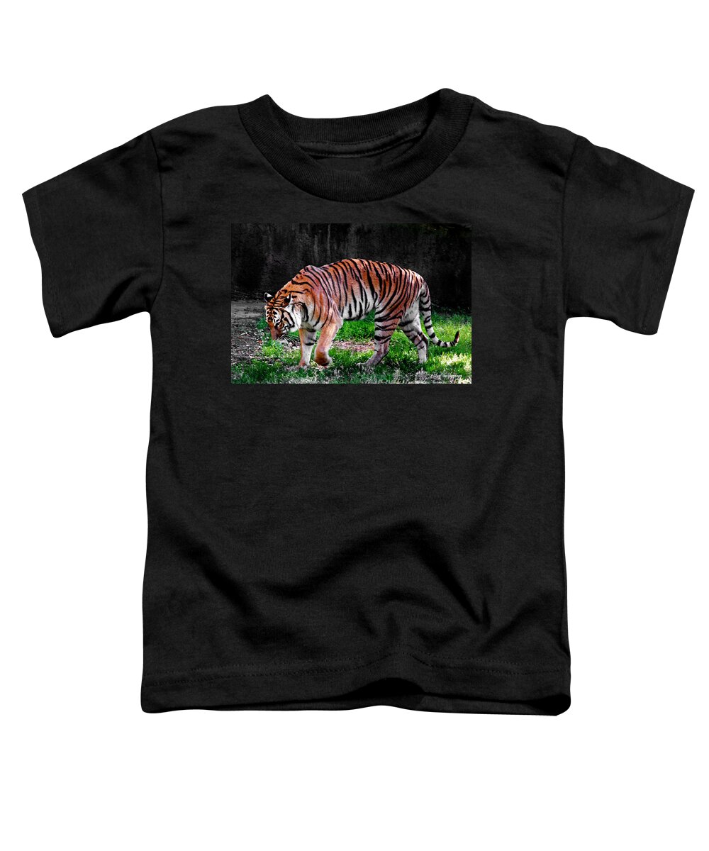  Vivid.big Cat Canvas Toddler T-Shirt featuring the photograph Tiger Tale by Lucy VanSwearingen