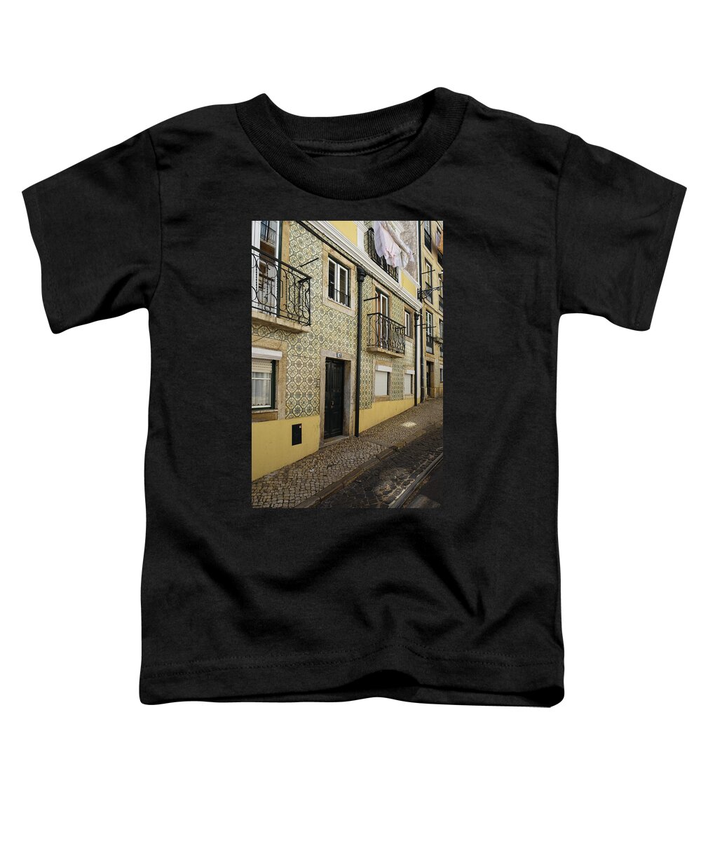 Lucinda Walter Toddler T-Shirt featuring the photograph Tile Walls of Lisbon by Lucinda Walter
