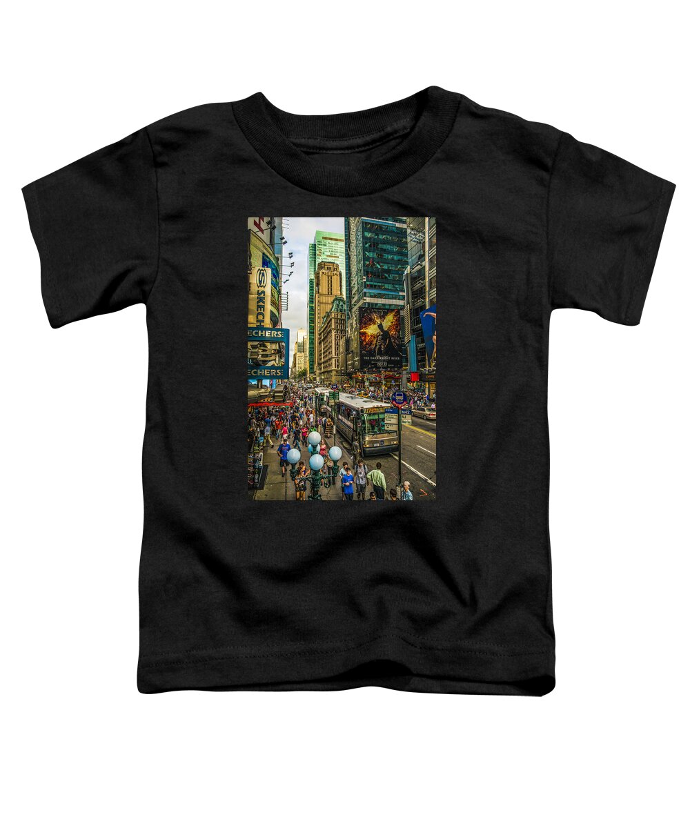 New York Toddler T-Shirt featuring the photograph Times Square by Theodore Jones