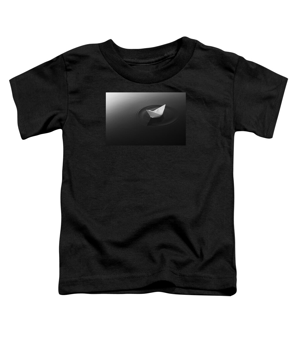 Paper Boat Toddler T-Shirt featuring the photograph To Start the Odyssey by Angelo DeVal