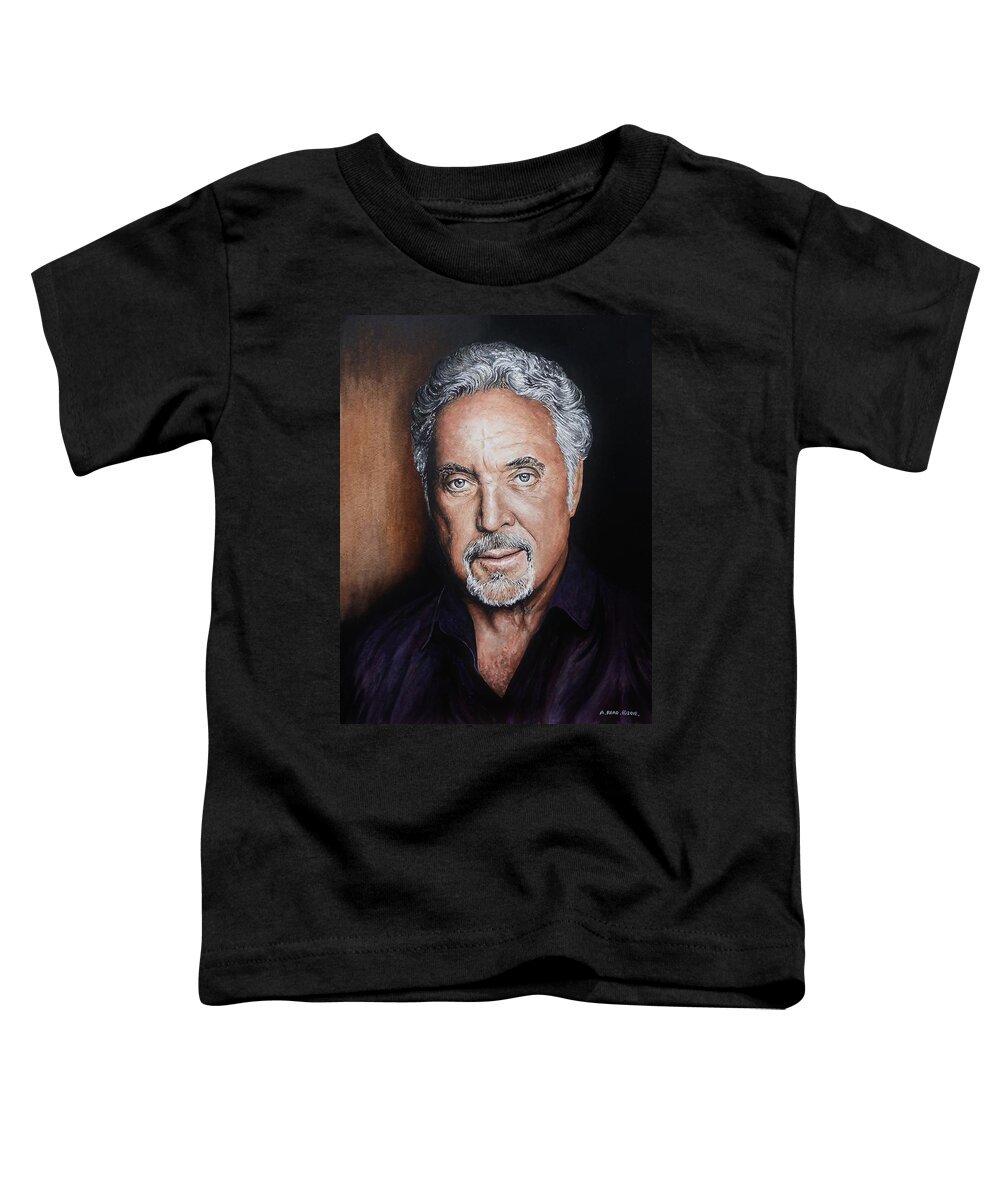 Tom Jones Toddler T-Shirt featuring the painting Tom Jones The Voice by Andrew Read