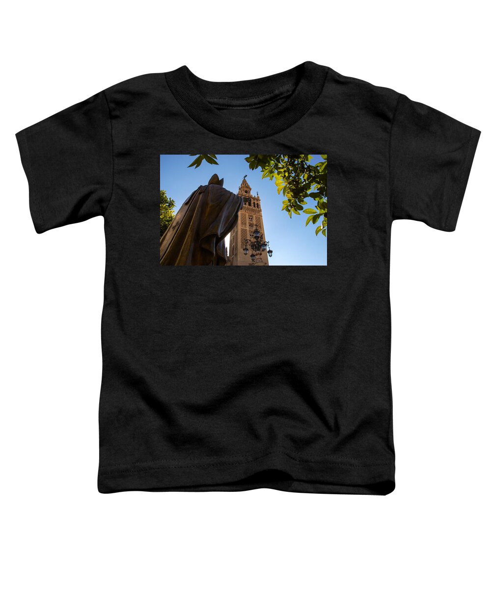 City Scenes Toddler T-Shirt featuring the photograph Seville the Giralda - Touch by AM FineArtPrints