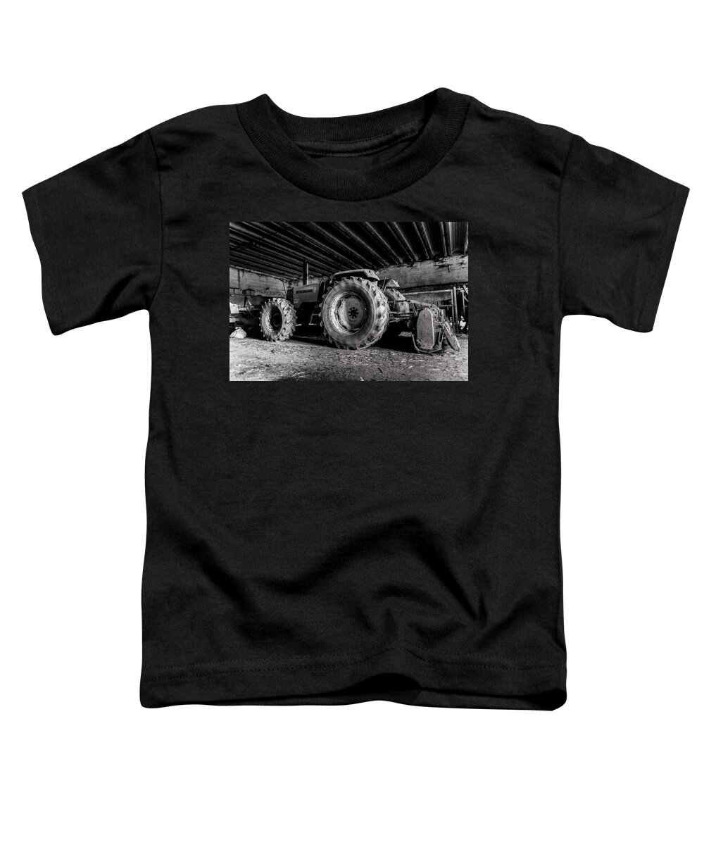 Fine Art Toddler T-Shirt featuring the photograph Tractor in the Barn by Joseph Amaral