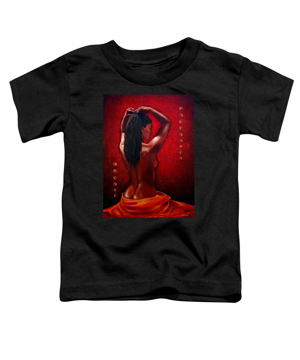 Red Toddler T-Shirt featuring the painting Tranquility by Glenn Pollard
