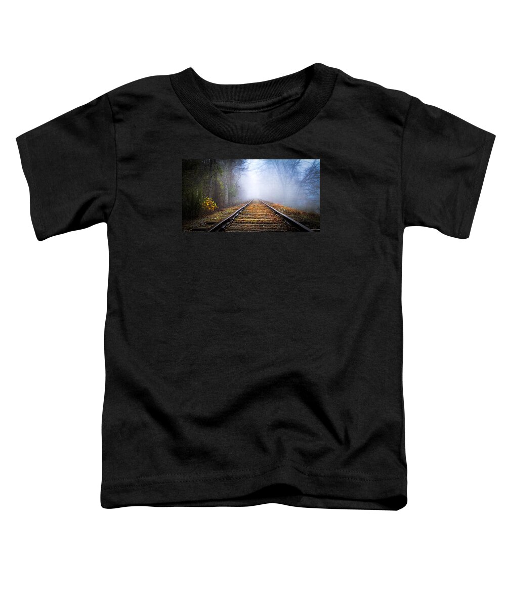 Andrews Toddler T-Shirt featuring the photograph Traveling on the Tracks by Debra and Dave Vanderlaan