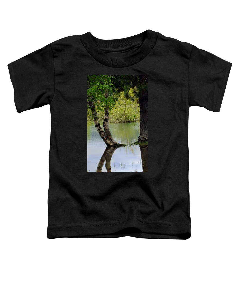 Tree Reflections Toddler T-Shirt featuring the photograph Tree Reflection by Kae Cheatham