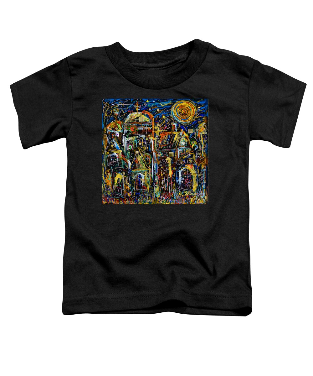 Cityscape Toddler T-Shirt featuring the painting Two domes by Maxim Komissarchik