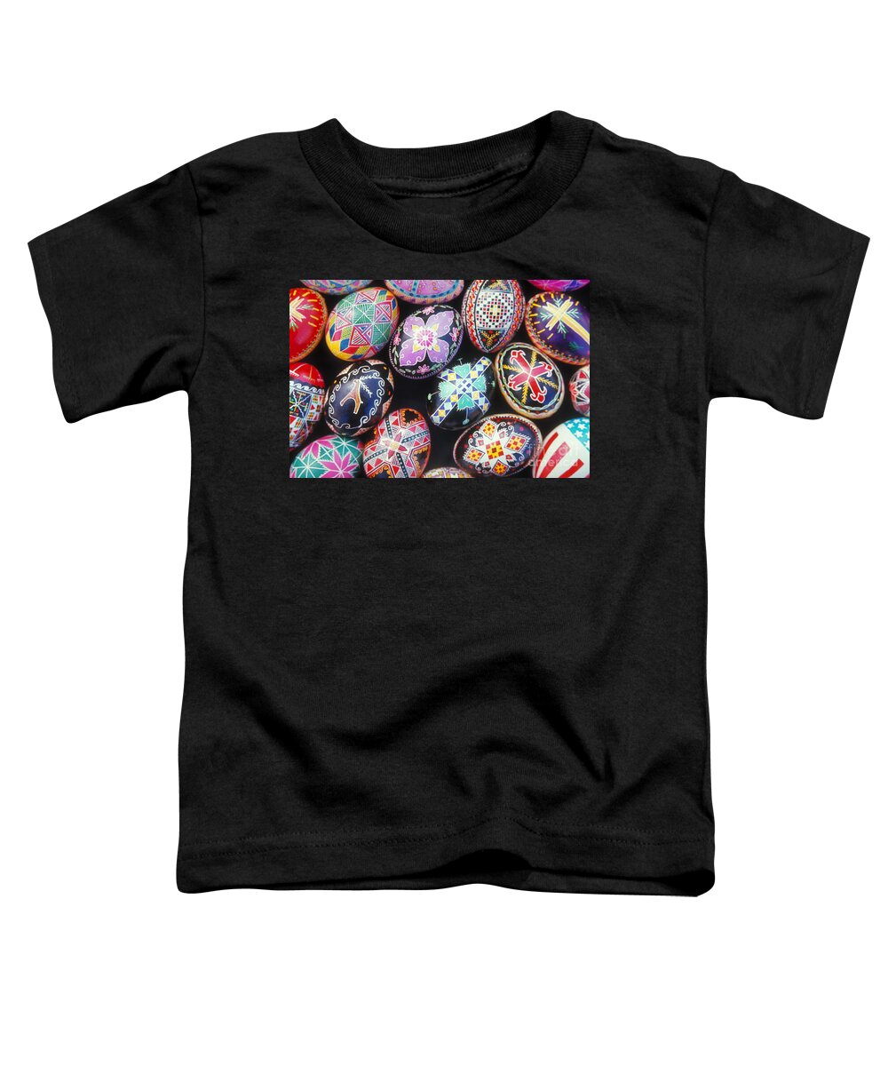 Horizontal Toddler T-Shirt featuring the photograph Ukrainian Easter Eggs by Verlin L Biggs