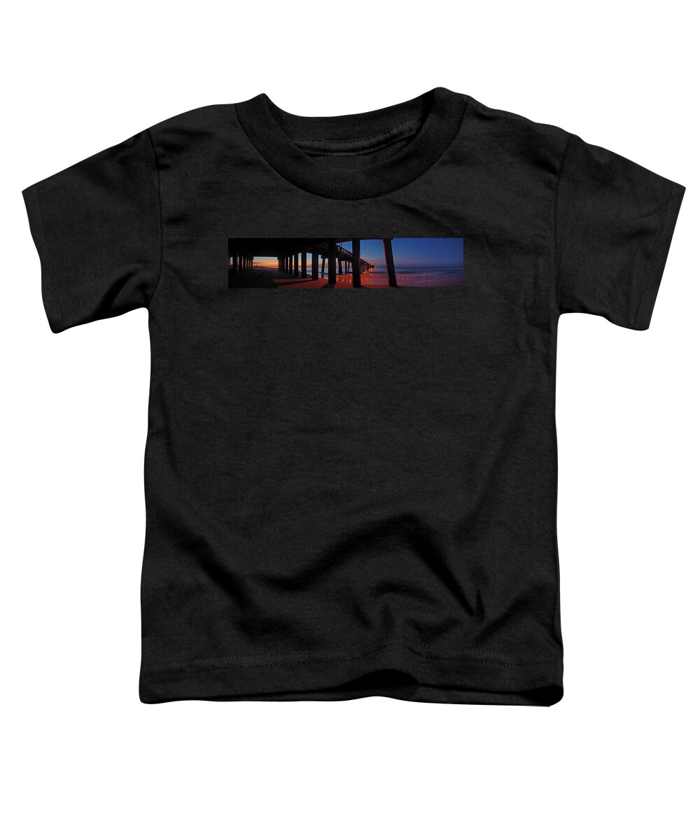 Palm Toddler T-Shirt featuring the digital art Under The Gulf State Pier by Michael Thomas