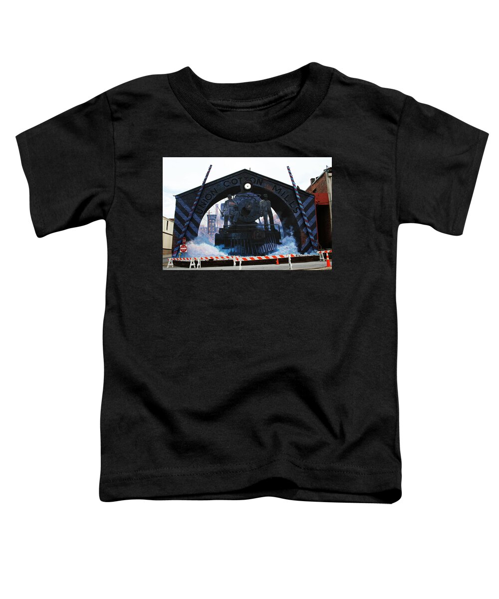 Mural Toddler T-Shirt featuring the painting Union Cotton Mills by Blue Sky