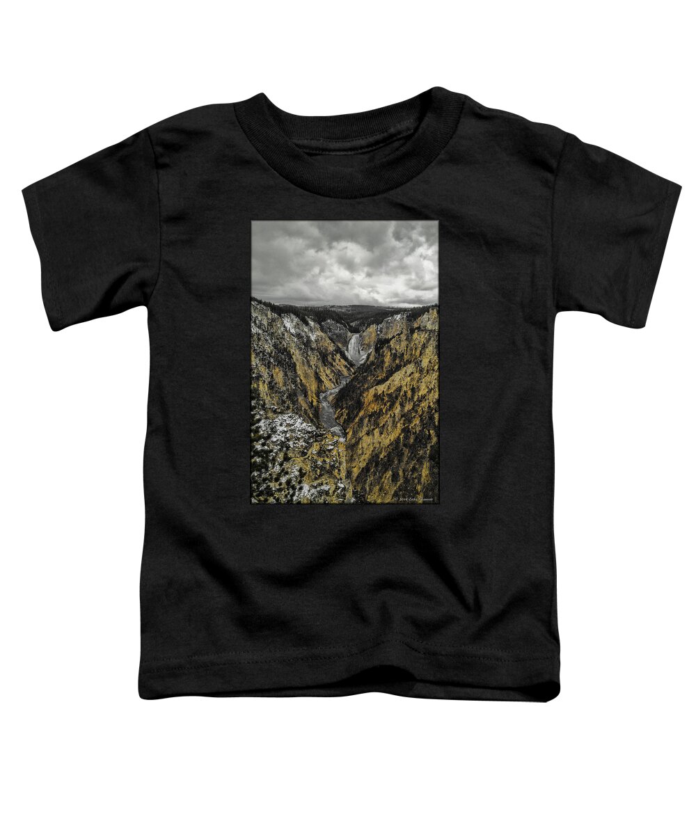 Yellowstone Toddler T-Shirt featuring the photograph Lower Yellowstone Falls by Erika Fawcett