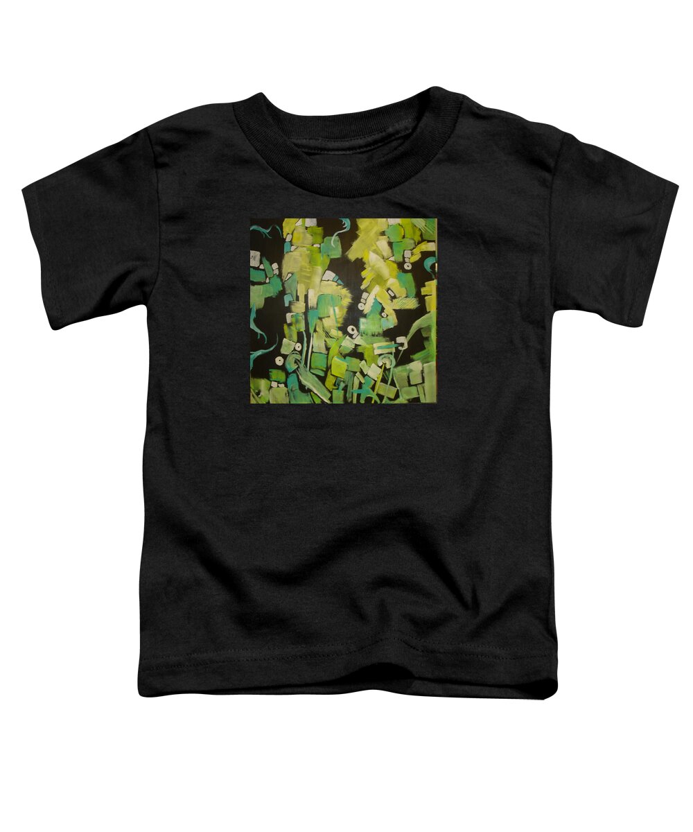 Abstract Toddler T-Shirt featuring the painting Urban Sprawl by Bettye Harwell