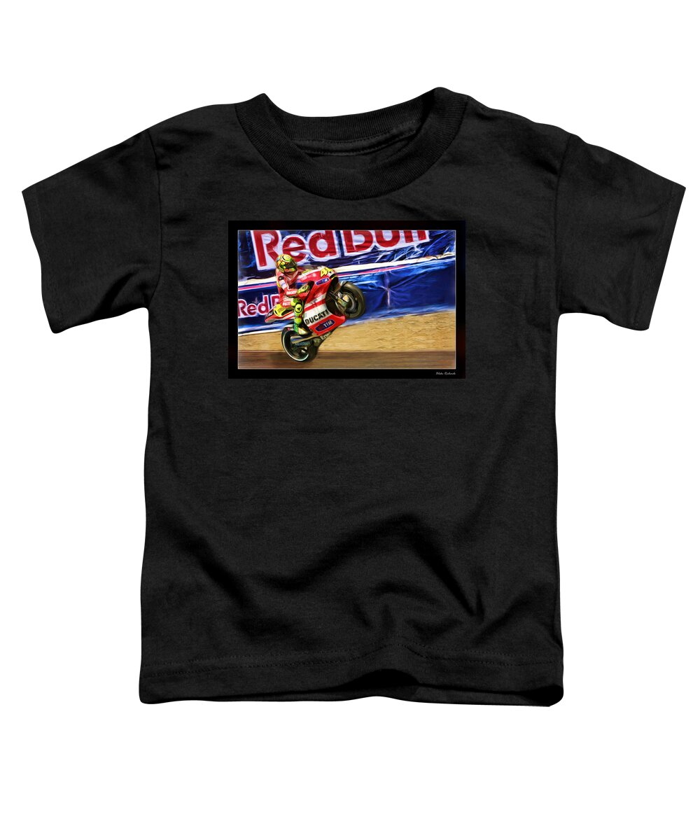 Valentino Rossi Toddler T-Shirt featuring the photograph Valentino Rossi Ducati by Blake Richards