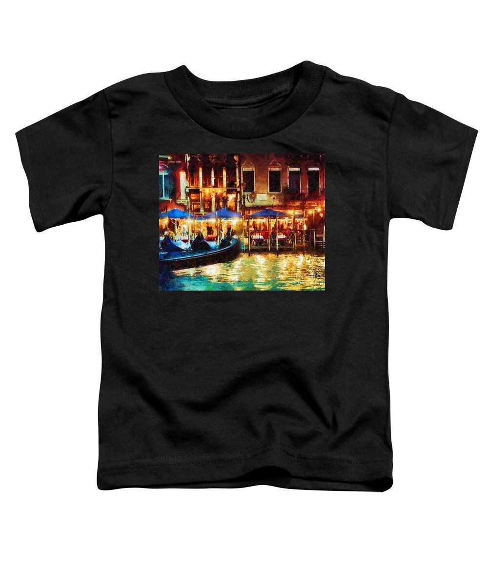 Venice Glow Toddler T-Shirt featuring the painting Venice Glow by Mo T