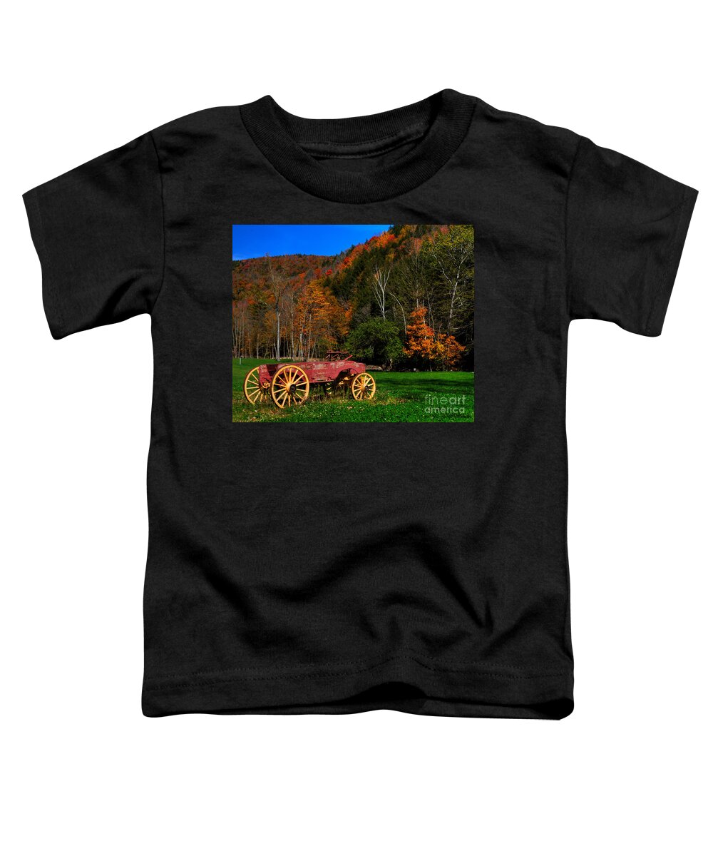 Wagon Toddler T-Shirt featuring the photograph Vermont Wagon by Sue Karski