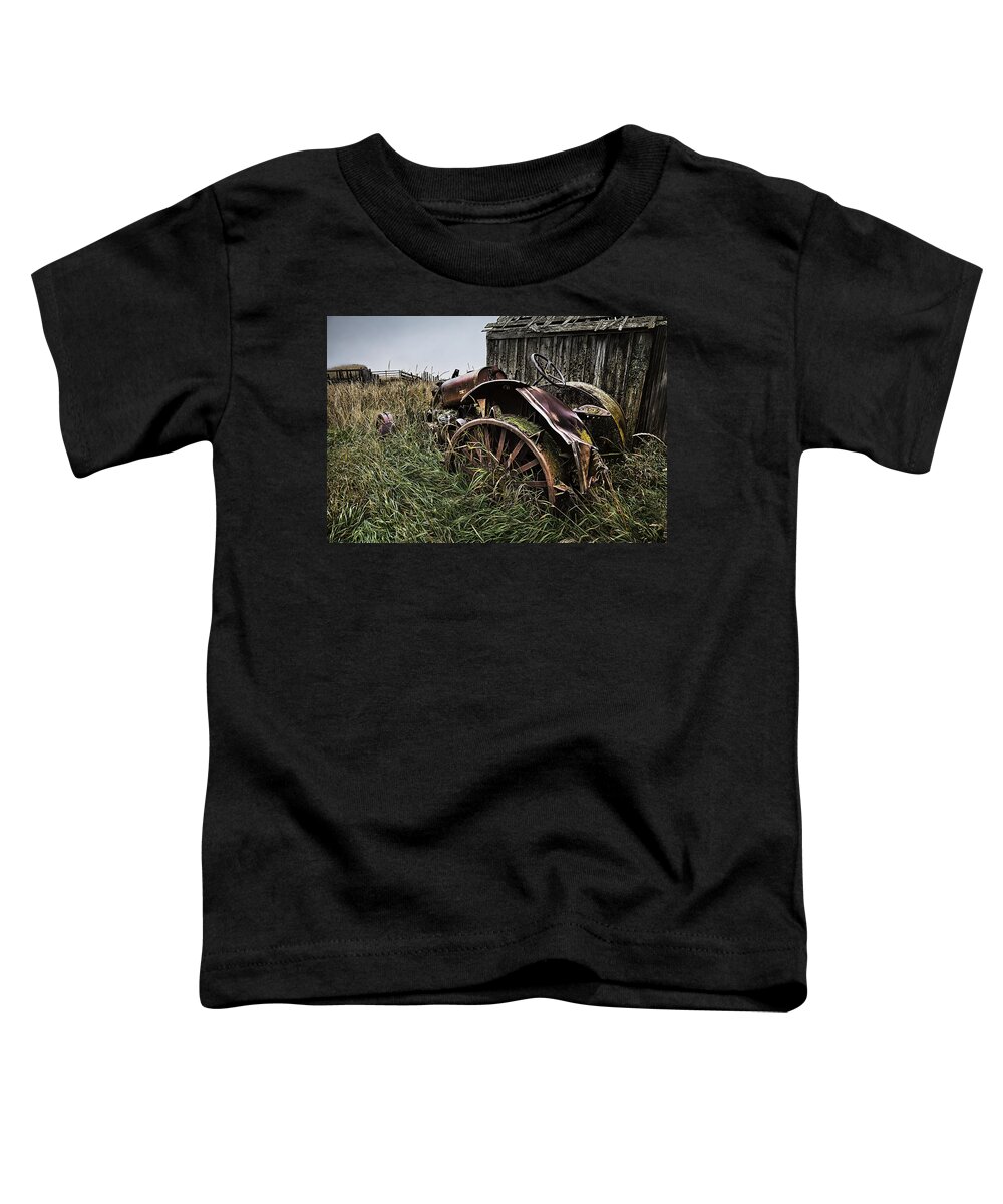 Massey Ferguson Toddler T-Shirt featuring the photograph Vintage Farm Tractor Color by Theresa Tahara