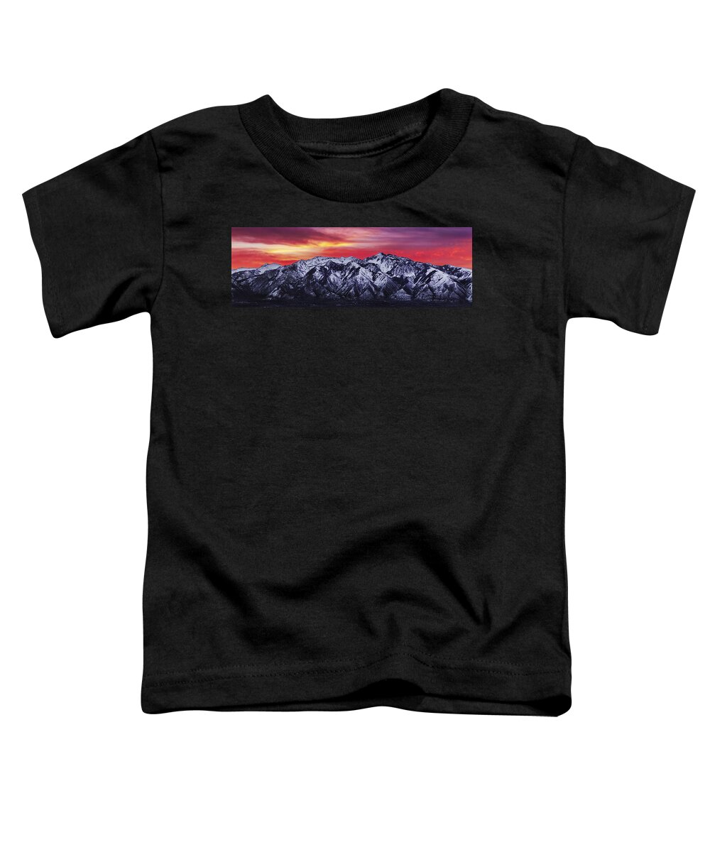 Sky Toddler T-Shirt featuring the photograph Wasatch Sunrise 3x1 by Chad Dutson