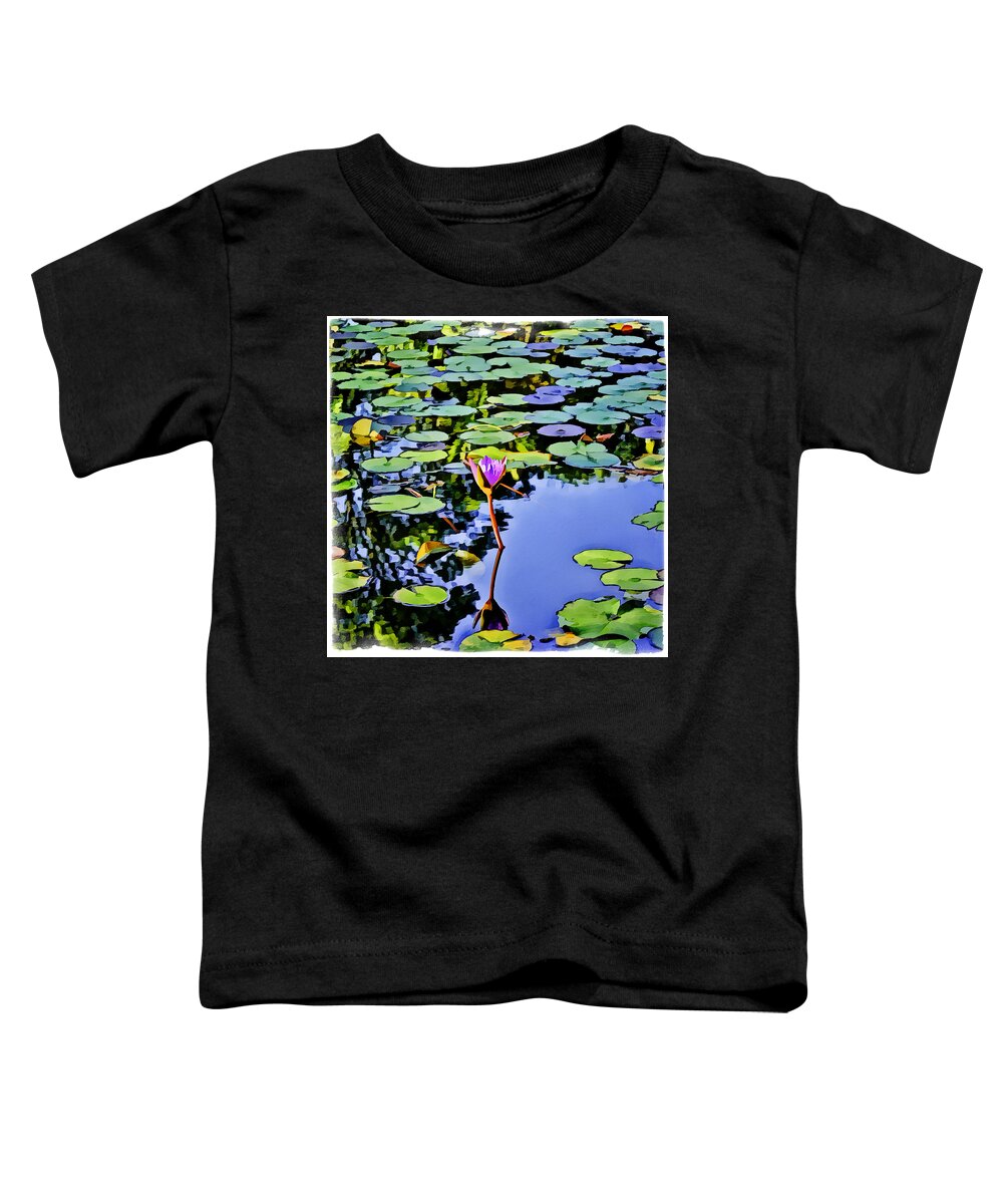 Flower Toddler T-Shirt featuring the digital art Water Lily by Frank Lee