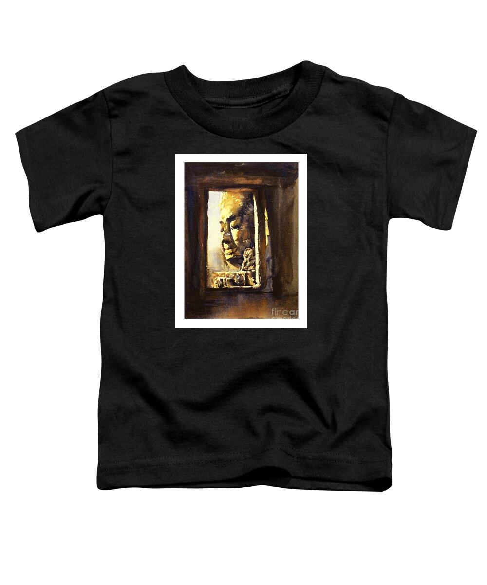 12th Century Architecture Toddler T-Shirt featuring the painting Watercolor of Cambodian temple by Ryan Fox