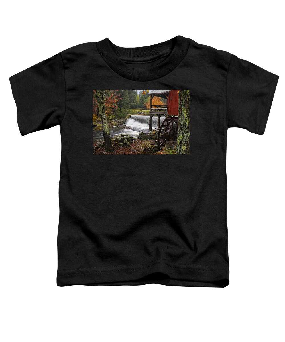 Weston Grist Mill Toddler T-Shirt featuring the photograph Weston Grist Mill by Priscilla Burgers
