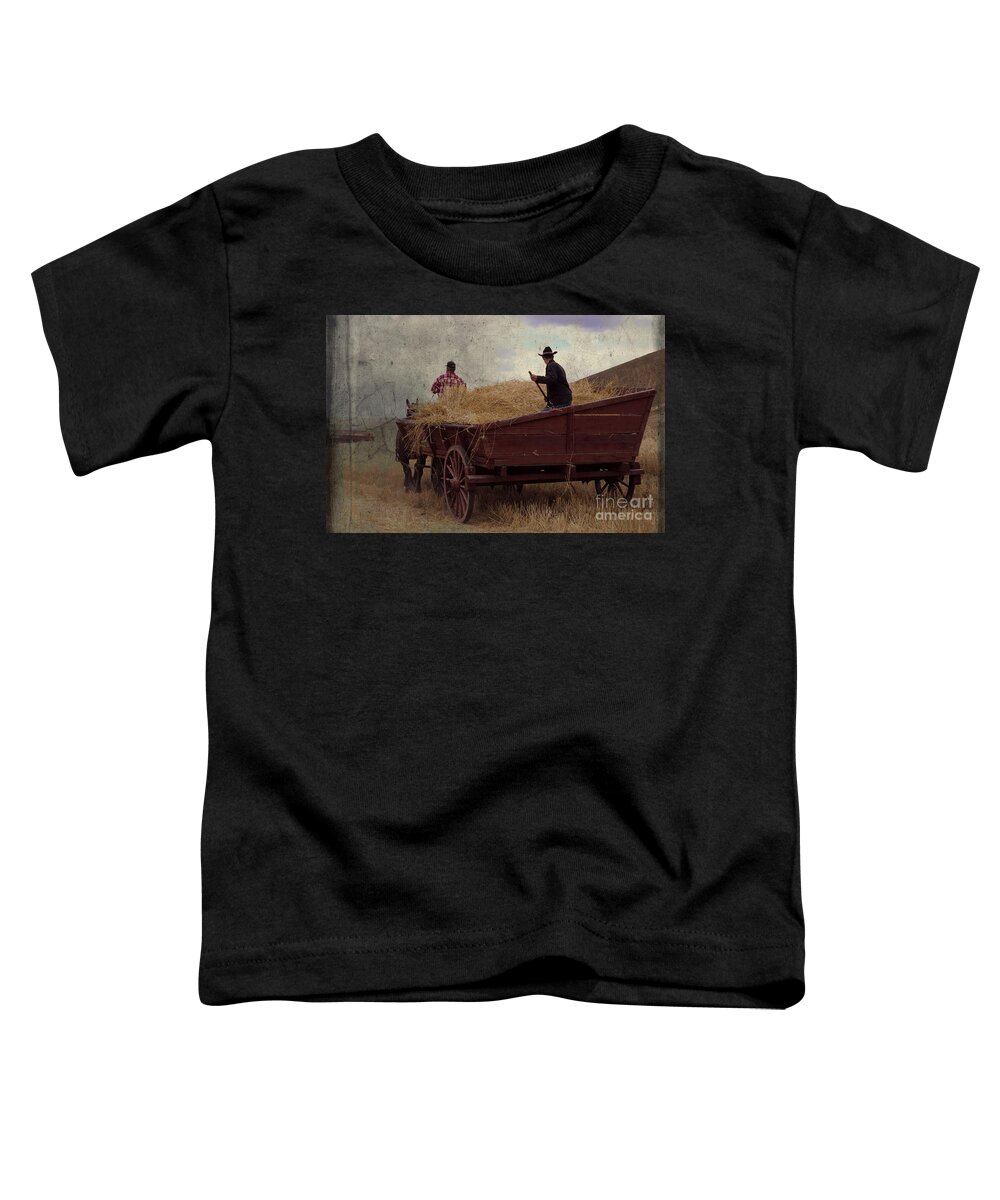 Wheat Toddler T-Shirt featuring the photograph Wheat Wagon by Sharon Elliott