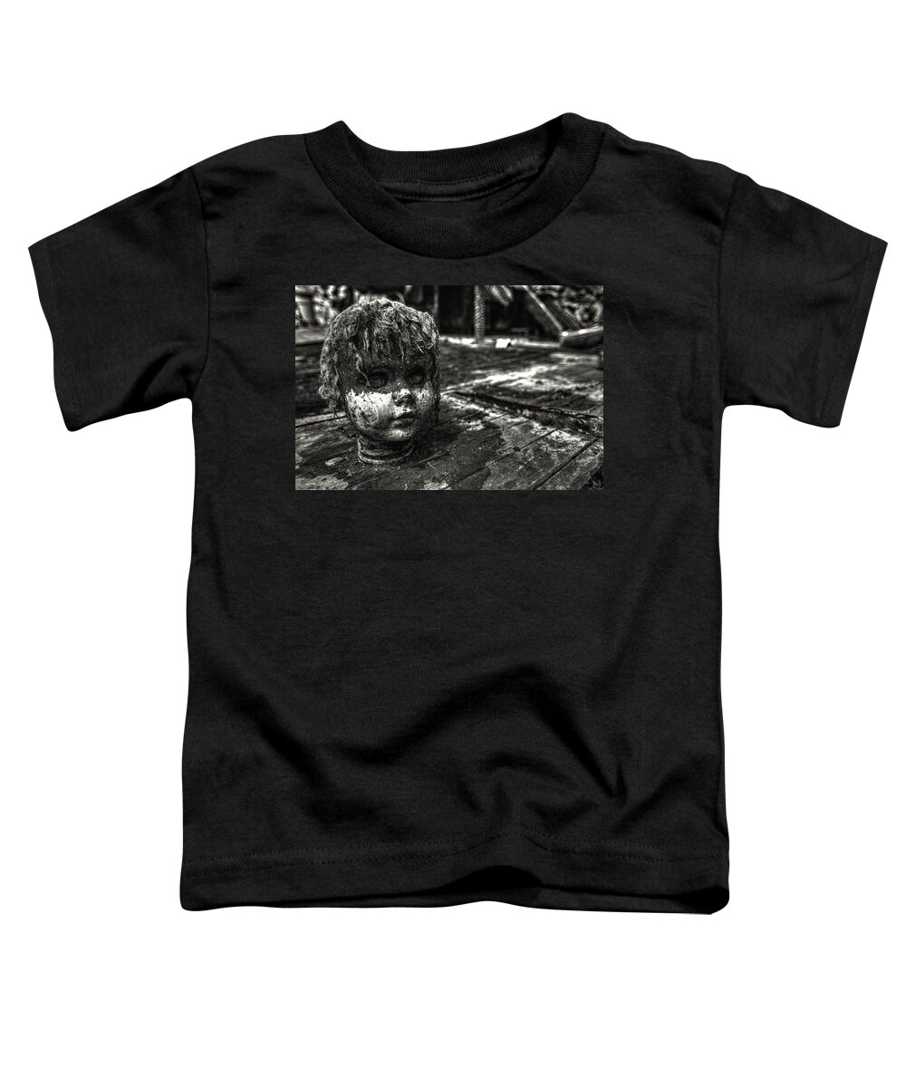 Doll Head Toddler T-Shirt featuring the photograph Where is my body by Jonathan Davison