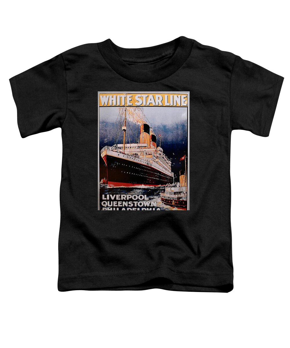 Titanic Toddler T-Shirt featuring the photograph White Star Line Poster 1 by Richard Reeve