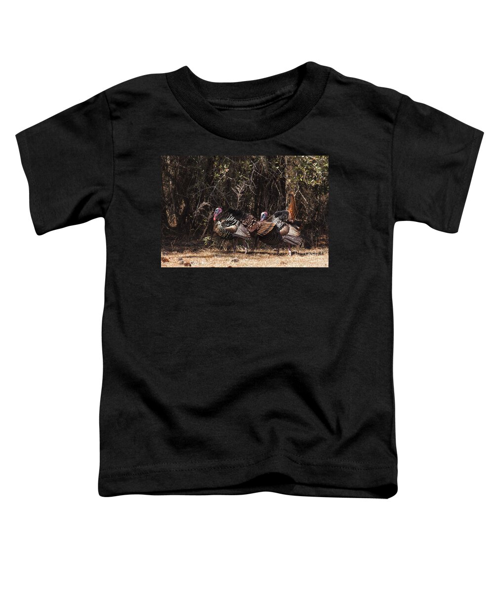 Nature Toddler T-Shirt featuring the photograph Wild Turkey Gobblers by Ronald Lutz